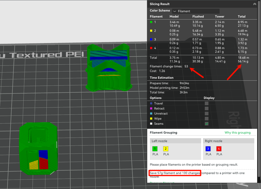 Filament change and material usage.png