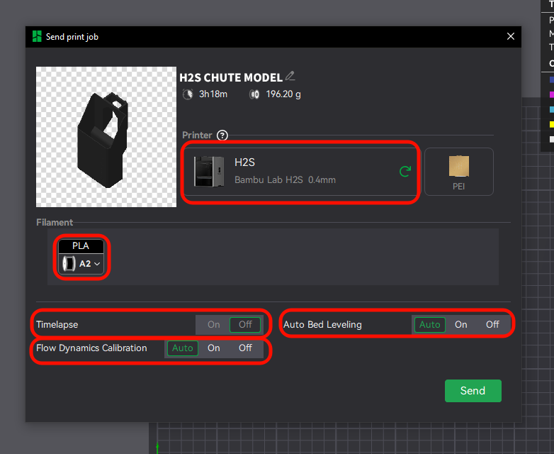 Configurações antes da impressão 3DPNG